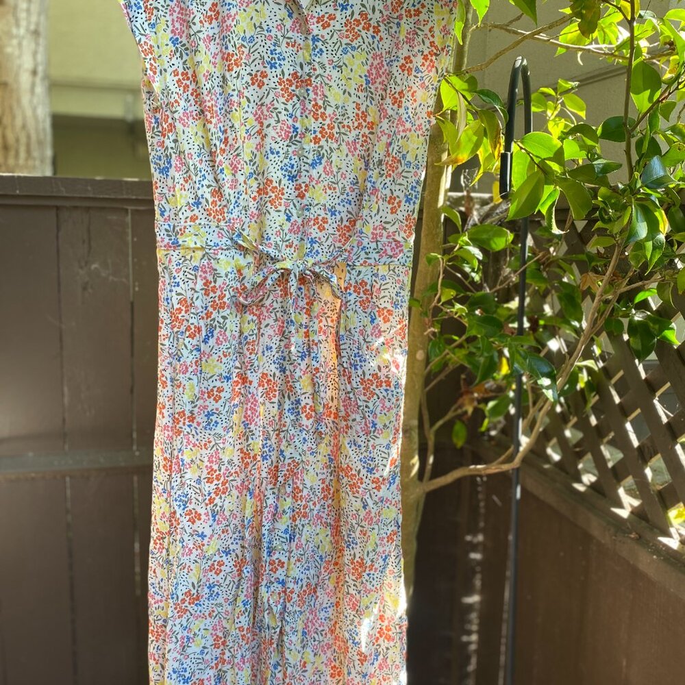 Womens beautiful LOFT midi dress in Spring colors - sz 8
